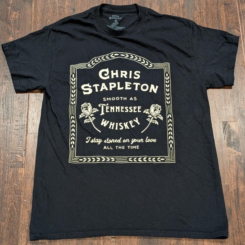 Chris Stapleton T-Shirt Tennessee Whiskey Country Music Tee Tour Black Womens‎ M